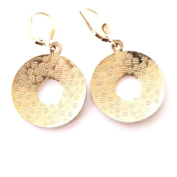 Christmas Wreath Dangle Earrings - Picture 2 of 3